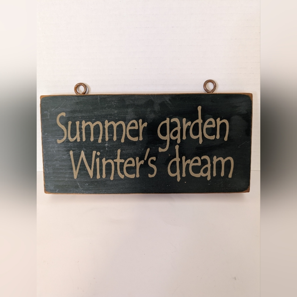 VINTAGE Garden Sign Wooden Inspirational Quote